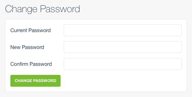 Screenshot of the CacheSight change password view